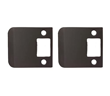QCAA Solid Brass Extended Lip Strike, 2-1/2"X2-1/4, Oil-Rubbed Bronze, 2 Pack, Made in Taiwan