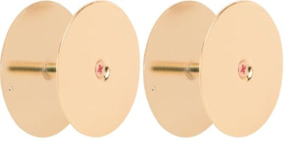 Defender Security U 9516 Steel Door Hole Cover Plate, Brass (Single Pack) (Pack of 2) - color: Brass, size: 2-5/8 in. (Pack of 2)