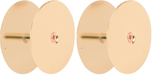 Defender Security U 9516 Steel Door Hole Cover Plate, Brass (Single Pack) (Pack of 2) - color: Brass, size: 2-5/8 in. (Pack of 2)