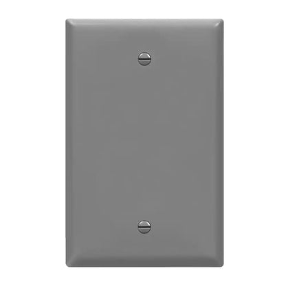ENERLITES Blank Device Wall Plate, Blank Outlet Cover, Gloss Finish, Mid-Size 1-Gang 4.88" x 3.11", Polycarbonate Thermoplastic, 8801M-GY, Gray - color: Gray, size: Mid-size