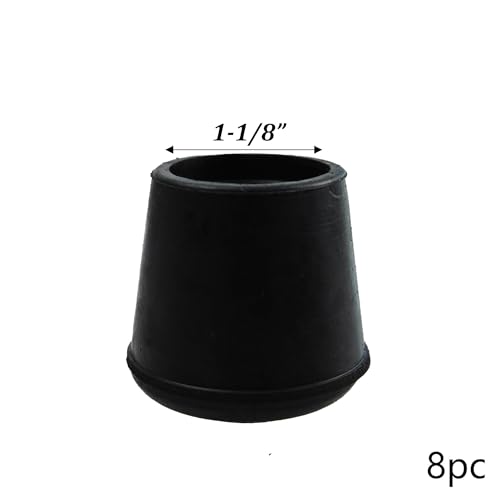 Rubber pad Circular Table Foot Cover Chair Foot Cover Silent Furniture Table and Chair Anti Slip Cover 28mm（1-1/8inch） - size: 28mm-8pack
