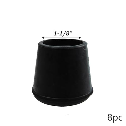Rubber pad Circular Table Foot Cover Chair Foot Cover Silent Furniture Table and Chair Anti Slip Cover 28mm（1-1/8inch） - size: 28mm-8pack