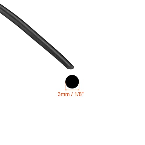 uxcell Nitrile Rubber Round Seal Strip, 4mm(5/32") Diameter 6 Meters (19.69Ft) Long Hard Solid Rubber Weather Stripping for DIY Gasket, Industrial Equipment, and Furniture - size: 4mmx6m