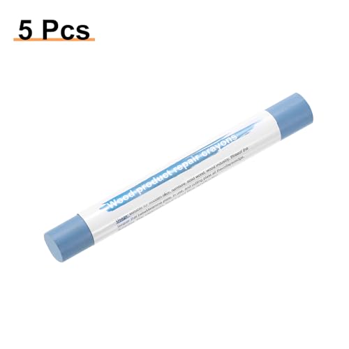 HARFINGTON 5pcs Wood Filler Sticks Wooden Wax Touch Up Furniture Repair Crayons for Scratch Hole Wood, Cobalt - color: Cobalt