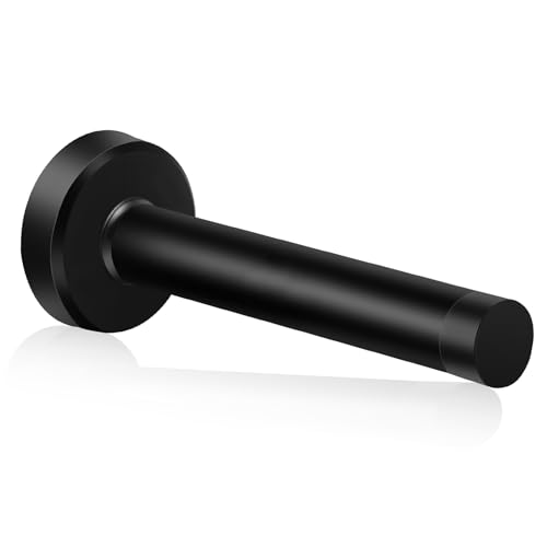 Door Stopper, Black Door Stop 4 Inch Wall Mounted with Rubber Bumper Tips, Stainless Steel Doorstop Wall Protector, Matte Black - color: Black, size: 4 Inch