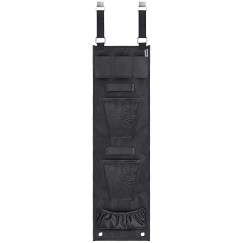 Gun Safe Door Organizer,Handgun Hanger with Elastic Triple Mag Pouch and Mesh Organizer Pockets,Gun Safe Accessories Gun Cabinet Storage,Easy to Install 9.2W*32H Inch