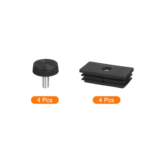 uxcell 4 Set Leveling Feet, 30x60mm Plastic Adjustable Furniture Leg Leveling Rectangle Tube Insert Screw-in Glide Levelers Fit Hole 30mm for Table Chair Furniture, Black - size: 30x60mm