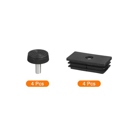 uxcell 4 Set Leveling Feet, 30x60mm Plastic Adjustable Furniture Leg Leveling Rectangle Tube Insert Screw-in Glide Levelers Fit Hole 30mm for Table Chair Furniture, Black - size: 30x60mm