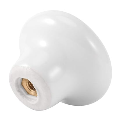 KEILEOHO 25 Pack Ceramic Cabinet Knobs, 1.26Inch/32mm White Drawer Knobs with Screws, Round Drawer Dresser Knob Pulls, White Cabinet Knob for Dresser, Door, Kitchen - size: 25 PCS