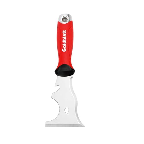 Goldblatt 9-in-1 Paint Scraper Tool, Heavy Duty Stainless Steel Putty Knife Scraper with Metal Hammer End, Multi-Use Painters Tool for Wood, Painting, Drywall