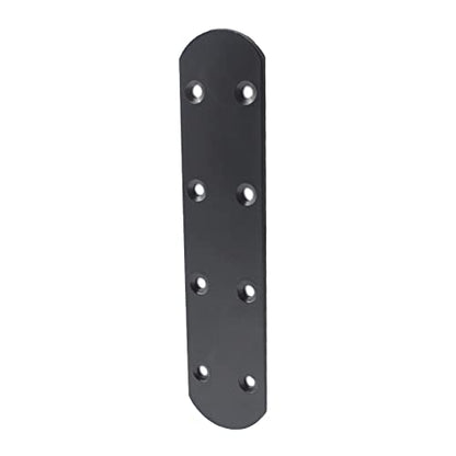 4 Pack Flat Mending Plate for Wood, ULIFESTAR Black Iron Flat Straight Brace Brackets Metal Repair Fixing Wood Brace Joining Plates Connector for Repairing Wooden Furniture with Mounting Screws - size: 6.7 x 1.5 x 0.12 inches