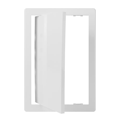 8x12 Access Panel for Drywall and Ceiling – White ABS Plastic Door Panel, Wall Hole Cover Plate - Rustproof, Easy Access and Installation, Hinged Door for Plumbing, Network Cables and HVAC - size: 8 x 12 [Wall Opening]