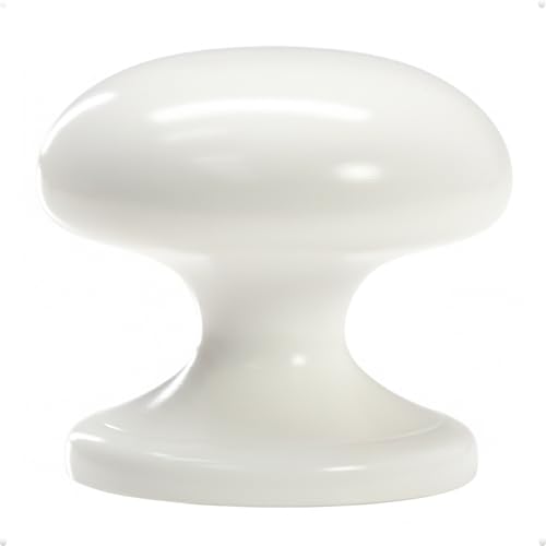 trust4care 8-Pack 1.5 Inch Large Satin White Bifold Closet Door Knobs & Pulls | Wide Base Handles for Black Kitchen Cabinet, Wardrobe, Dresser, Drawer Hardware - color: White, size: Set of 8