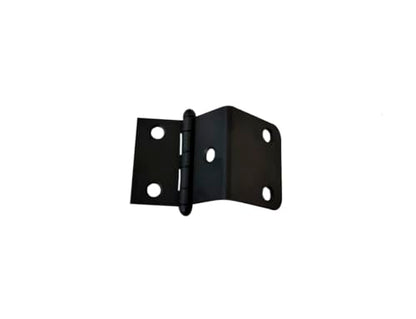 QCAA Durable Steel Semi-Concealed Hinge for Box, Chest & Cabinet, 1-1/2" Width x 1.2 mm Thickness, Matte Black, 4 Pack, Made in Taiwan - color: Matte Black, size: 4 Pack (1-1/2" x 1.2mm)