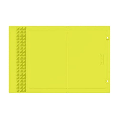 Mullet Workbench Duty Mat - Heat-Resistant Silicone Work Mat for Tool Hardware Organization | Non-Slip, Easy-to-Clean, Roll-Up Mat (23.5” x 15.5”) Hi-Vis Yellow