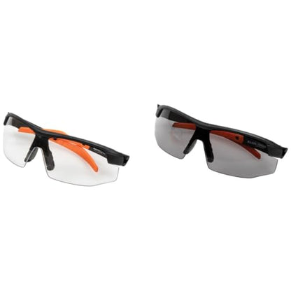 KLEIN TOOLS 60174 Safety Glasses, PPE Protective Eyewear with Semi Frame, Scratch Resistant, Anti Fog Clear and Gray Lens Combo Pack - color: Clear/Gray Lens, size: 2 Pack