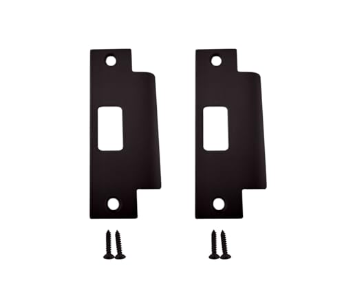 QCAA Stainless Steel Extended Replacement Lock Strike Plate, Round Corner, 4-7/8" for Deadbolt, US10B ORB Oil-Rubbed Bronze, 2 Pack, Made in Taiwan - color: Oil Rubbed Bronze, size: 2 Pack