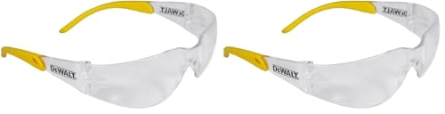 DEWALT DPG54-1D Protector Clear High Performance Lightweight Protective Safety Glasses with Wraparound Frame (Pack of 2) - size: One Size (Pack of 2)