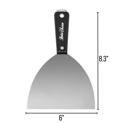 Bates 6 Inch Flexible Drywall Spackle Knife - Paint & Metal Scraper, Wall & Putty Scraper - color: Black, size: 6 Inch