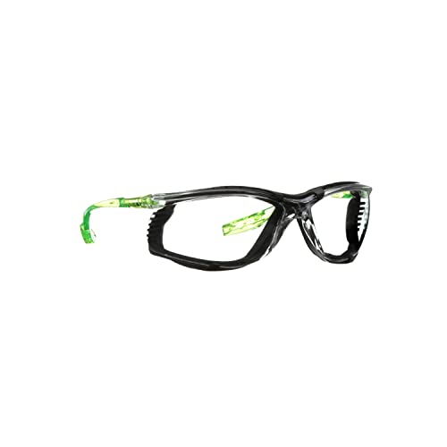 3M Safety Glasses, Solus CCS Series, Pack of 1, ANSI Z87, Scotchgard Anti-Fog Coating, Clear Lens, Corded Ear Plug Control System, Removable Foam Gasket, SCCS01SGAF-GRN-F - color: Clear Lens, Green/Black Frame With Foam Gasket, size: One Size Fits Most