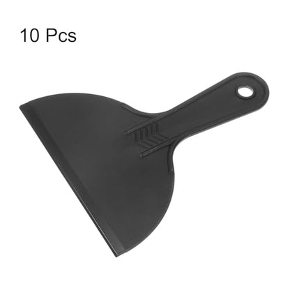 HARFINGTON 10pcs Putty Scraper 6" Width 6mm Thin Flexible Plastic Putty Knives for Taping Drywall Spreading Painting Wall Scratching - color: Black, size: 6"
