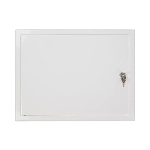Repa Market 16 x 12 Inch Access Panel for Drywall/White Powder Coated Steel Wall Hole Cover/Lockable Access Door with Key/Heavy-Duty Service Hatch for Plumbing, Electrical, HVAC Access Door - color: White - With Key, size: 16 x 12