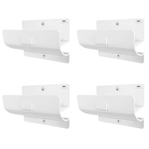 Ladder Hooks Set of 4 – White Heavy Duty Garage Wall Hooks, Use as Ladder Holder, Step Stool Hanger - color: White, size: Pack of 4 Hooks