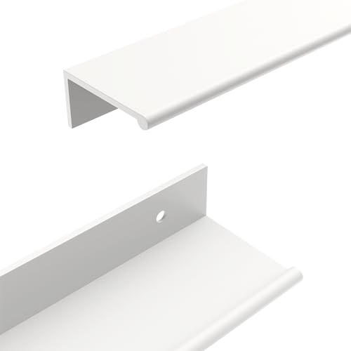 goldenwarm 5 Pack White Finger Edge Pulls Drawer Finger Pulls Kitchen Hardware Handles Bedroom Dresser Drawers, 3in Hole Centers - color: White, size: 3in(76mm) Hole Centers