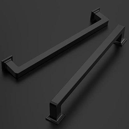 Amerdeco 10 Pack Matte Black Cabinet Pulls 7 Inch Hole Centers Kitchen Cabinet Handles Cabinet Hardware Kitchen Handles for Cabinets Cupboard Handles Drawer Pulls ZH0019 - color: Matte Black, size: 7"/177MM Hole Center