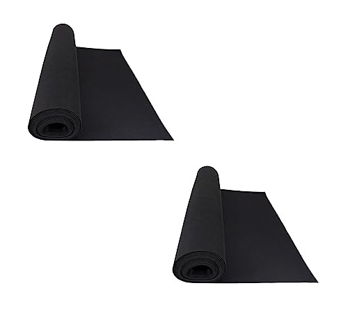 Mytee Products 20' x 27" Black Neoprene Floor Runner, 2 Pack - Non Skid Bottom, Protect All Floor Surfaces - Reusable Floor Protector with Slip-Proof Surface - color: Black, size: 2 Pack