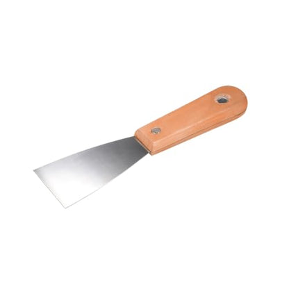 uxcell Putty Scraper 2" Cr-V Steel Stiff Putty Knives with Wooden Handle for Taping Paint Wall Floor Tile 3pcs