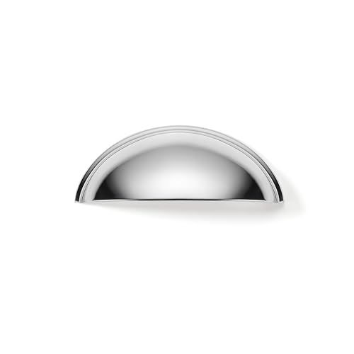 khtumeware 10 Pack 2-1/2" Drawer Pulls Polished Chrome Cabinet Cup Pulls Kitchen Hardware Cabinet Handles Drawer Handles Knobs 2.5 inch Hole Center - color: Polished Chrome, size: 2-1/2"(64mm) Hole Center, style: 10-pack