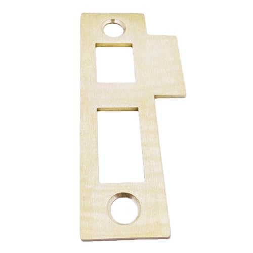 3-1/4" Brushed Brass Mortise Door Strike Plate – Solid Brass Replacement Latch Striker Keeper 3.25"– (Single Pack) - color: Solid-Brass