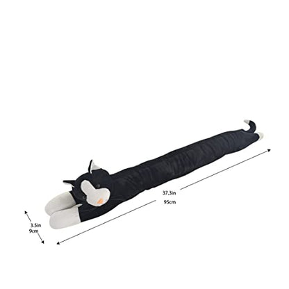 Animal Fabric Under Door Draft Stopper Weather Stripping Sound Proof Bottom Seal Heavy Duty Reduce Noice (Cat)