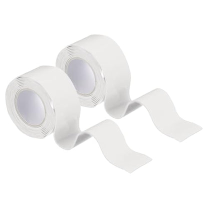 uxcell 2 Pcs Self Fusing Silicone Tape, 1" x 3ft Waterproof Water Leak Sealing Tape for Plumbing Pipe Hose Repair Handles, White (0.5mm Thick) - color: White