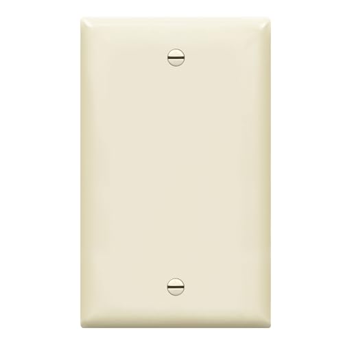 ENERLITES Blank Device Wall Plate, Gloss Finish, Standard Size 1-Gang 4.50" x 2.76", Polycarbonate Thermoplastic, 8801-LA, Light Almond - color: Light Almond, size: With Screws