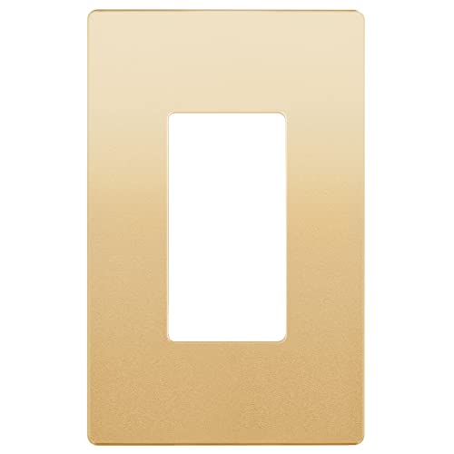 LIDER Matte Finish Decorator Switch Cover, Screwless Wall Plate, Mid-Size 1-Gang 4.88" x 3.11", Unbreakable Polycarbonate Thermoplastic, UL Listed, LSWP-31M-GD, Gold - color: Gold, size: 1 Gang