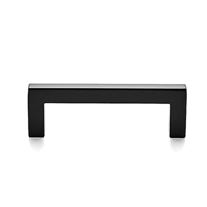 Ravinte 3 Pack Solid 3 Inch Center to Center Slim Square Bar Drawer Handles - Kitchen Cabinet Hardware in Matte Black - Drawer Pulls and Cabinet Handles - size: Flat Black 3'' Hole Center