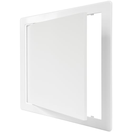 10" x 10" White ABS Plastic Plumbing Access Panel - Wall Access Panel for Drywall - Wire Cover for Wall Covering Panels - Electricity, Heating Alarm, Bathroom Ceiling Or Wall Hole Cover - color: White, size: 10" X 10"