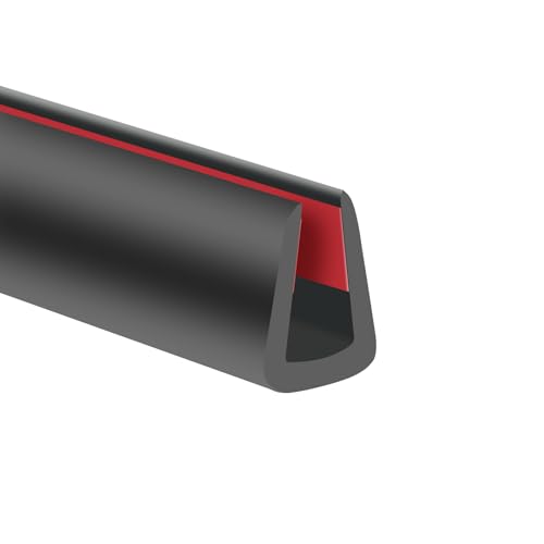 Rubber Edge Trim, 1/4" Self Adhesive Flexible U Channel Edge Protecter for Sheet Metal, Glass, Flexiglass and Plywood, Fit for 7/32"-9/32" Width Edge, Black Color, 20Ft, EPDM Material - color: Black, size: Fit 1/4" - L20'