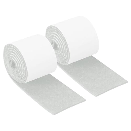 uxcell Felt Strips with Adhesive Backing, 2 Rolls 2" x 40" x 0.12" Anti Scratch Furniture Felt Tapes Self-Stick Pads for Protecting Hardwood Floor, White - color: White, size: 2"x40"x0.12"