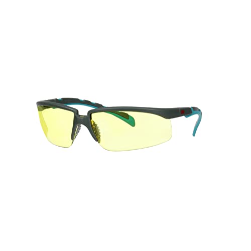 3M Safety Glasses, Solus 2000 Series, Scotchgard Anti-Fog Coating, Anti-Scratch, Amber Lens, Gray/Blue-Green Temples - color: Amber Lens, size: One size fits most