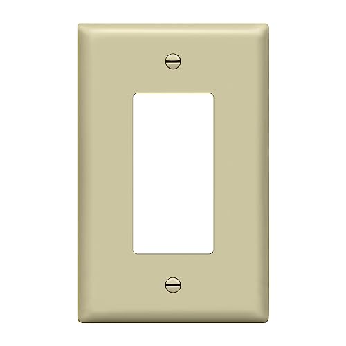 ENERLITES Decorator Light Switch or Receptacle Outlet Wall Plate, Gloss Finish, Midway Size 1-Gang 4.88" x 3.11", Polycarbonate Thermoplastic, UL Listed, 8831M-I, Ivory - color: Ivory, size: Midsize
