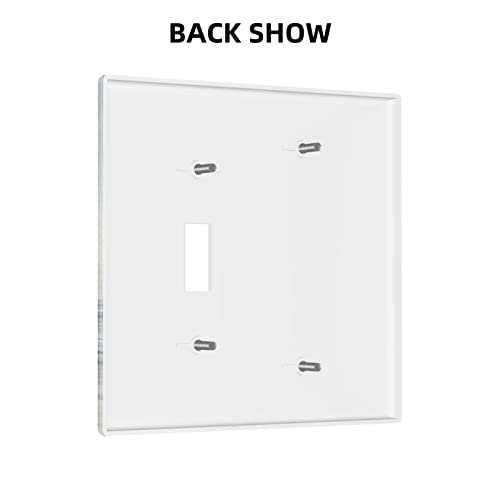 Beach Ocean Scenery Combination Wall Plate 2 Gang 1 Blank 1 Toggle Light Switch Cover Decorative Switch Plate Outlet Cover, 4.5 x 4.5 Inch - color: 1 Blank 1 Toggle Wall Plate