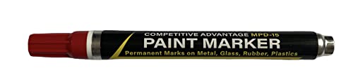 Enamel Paint Markers MPD-15 | RED - 1 Pack | Permanent Marks on Metal, Glass, Rubber, Plastic & more, Waterproof UV Resistant - color: Red