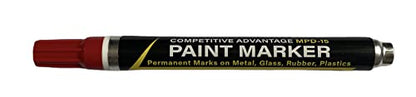Enamel Paint Markers MPD-15 | RED - 1 Pack | Permanent Marks on Metal, Glass, Rubber, Plastic & more, Waterproof UV Resistant - color: Red