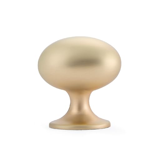 HARPOON Cabinet Hardware Knobs Round Furniture Mushroom Knob - 1.4 Inch 10 Pack Brushed Gold - color: Brushed Gold
