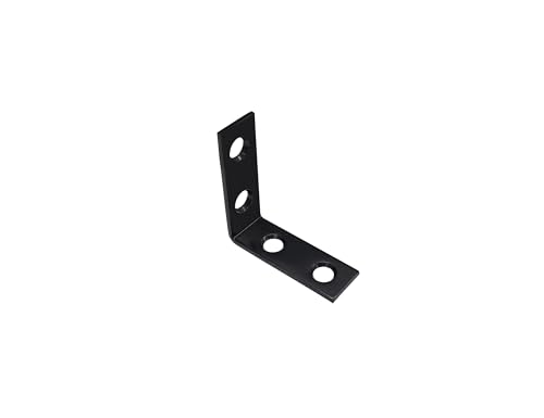 QCAA Angle Bracket Corner Brace Durable Thicker Steel Construction, Black, 1-1/2"x1-1/2"x1/2"x1.8 mm, Made in Taiwan, 24 Pack - color: Black(1-1/2"), size: 24 Pack