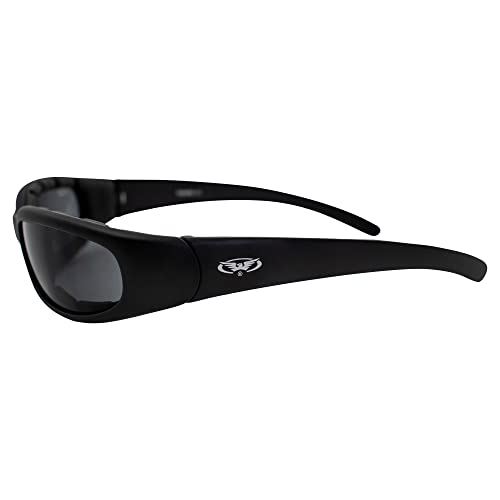 Global Vision Chicago Padded Riding Motorcycle Sunglasses For Men & Women Black w/Smoke Lens Safety - color: Smoke