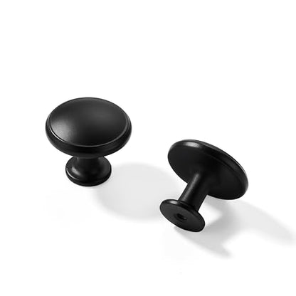 5 Pack Cabinet Knobs Matte Black Drawer Knob Kitchen Hardware - Single Hole Cabinet Knobs Kitchen Cabinet Pulls for Closet Wardrobe Dresser Cupboard - color: Black